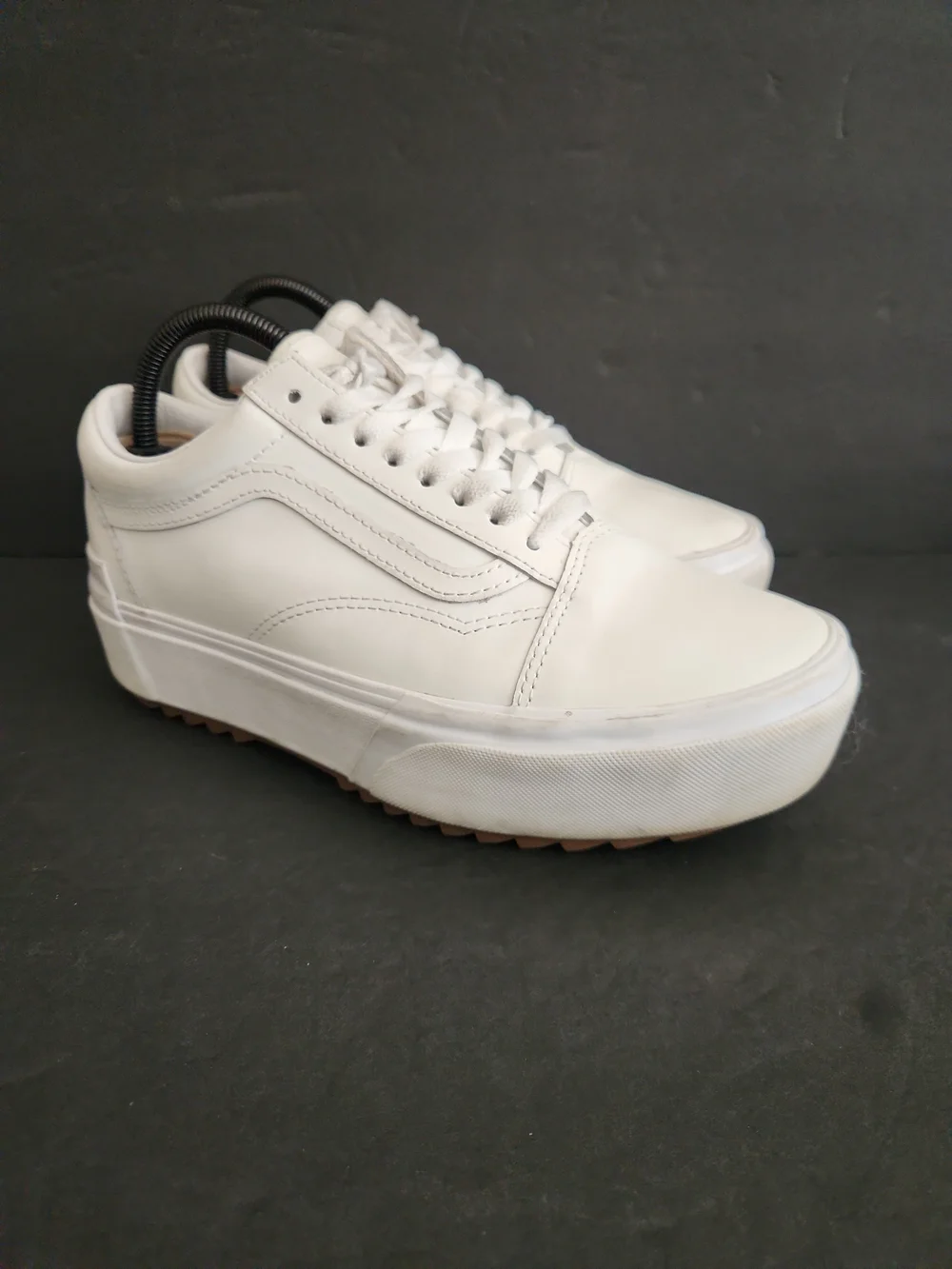 Vans Unisex Old Skool Platform Leather Sneakers Elevated Sole Womens 8.5 Mens 7
